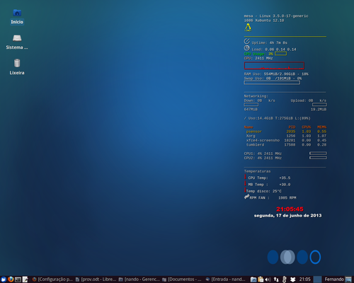 Linux: Configuração personalizada do monitor Conky