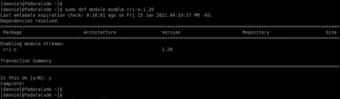 Linux: CRI-O no Fedora 33