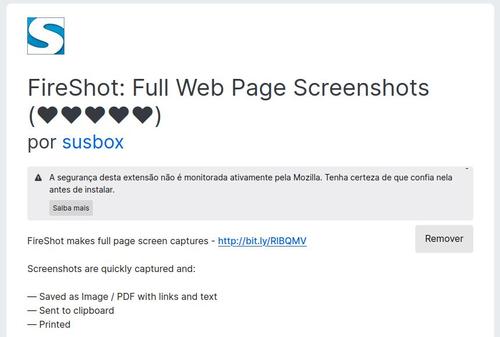 Linux: Tire fotos da tela do navegador com a extenso Fireshot