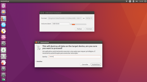Linux: Instalando USB Stick Formater no Ubuntu 16.04