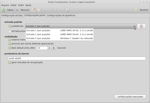 Linux: Grub Customizer no LMDE-2014