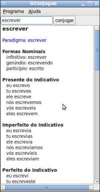 Linux: Conjugação de verbos no linux com gconjugue.