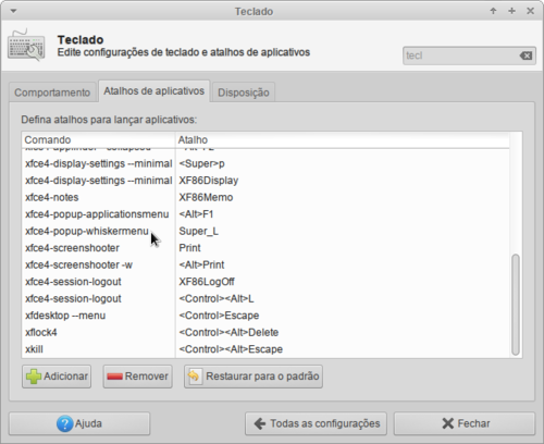 Linux: Criando atalho para Whisker Menu no Xfce
