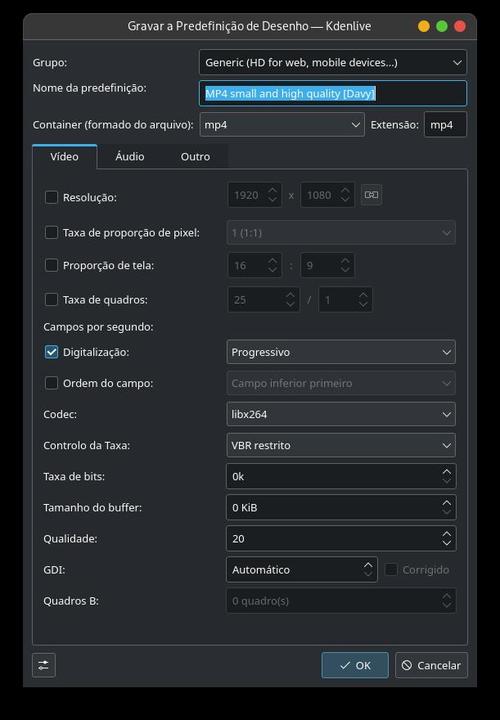 Linux: Um timo codec e sua configurao para KDEnLive