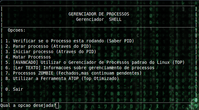Linux: Shell script - Gerenciador de processos