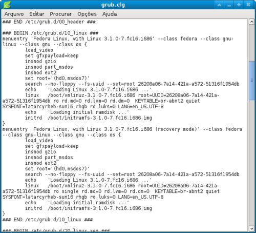 Linux: Fedora: adicionando outras Distribuições 
Linux no Grub2