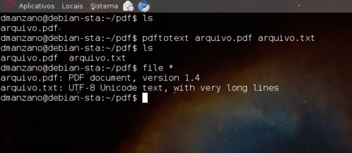 Linux: Transformar arquivo PDF em texto puro