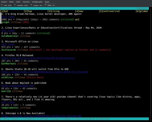Linux: RTV - Acessando o Reddit via terminal