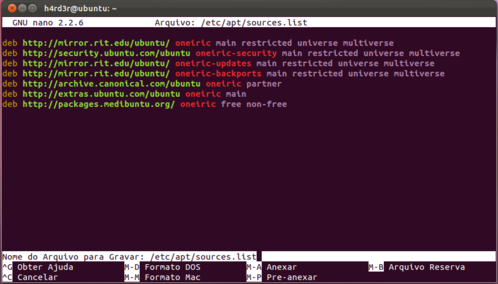 Linux: 'sources.list' para o Ubuntu 11.10 - Oneiric Ocelot