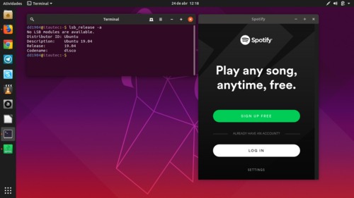 Linux: Instalando Spotify no Ubuntu 19.04