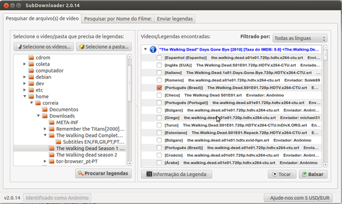 Linux: SubDownloader - Gestor de download/upload de legendas